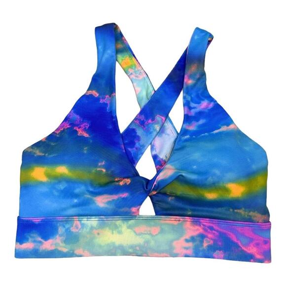 Fabletics Other - Fabletics Tie Dye Oasis Twist Front Sports Bra Women's Cross- Cross Back
